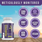 NutriZing Vegan Probiotics for Digestive Health - 30 Billion CFU & 16 strains - Bifidobacterium & Lactobacillus Probiotics for Men & Women - Delayed Release Probiotic Gut Health Supplement