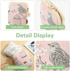cobee 2PCS Sanitary Pad Storage Bag, Cute Sanitary Napkin Storage Purses Portable Period Bag with Daisy Zipper Panty Liner Tampon Menstrual Cup Nursing Pad Holder Pouch for Girls Women Travel(Bird)