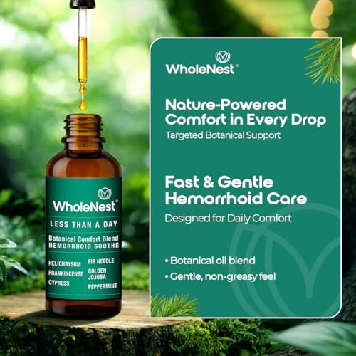 Hemorrhoid Treatment Oil | Botanical Blend with Cypress & Frankincense Oils | Soothing Relief from Burning, Itching & Swelling | External Hemorrhoid & Postpartum Care | Pack of 2