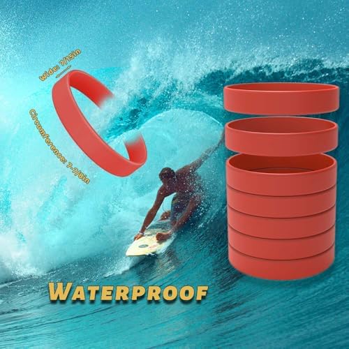 YalsFTY Silicone Rubber Wristbands for Events – 50 Count – Waterproof ID Rubber Bracelets (Red)