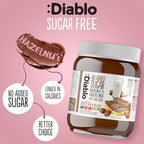 Diablo No Added Sugar Hazelnut Chocolate Spread 350g – Sweetened with Maltitol – Belgian Chocolate Spread for Toast, Waffles, Breakfast, Baking, Healthy Snacking & Balanced Lifestyle (Pack Of 1)