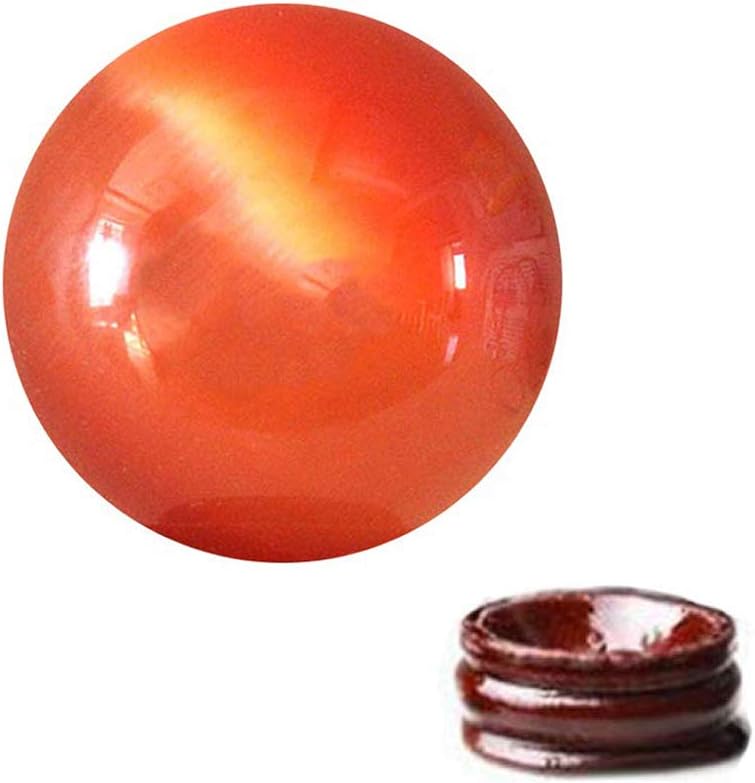 Feng Shui 1.6" Natural Quartz Cat Eye Crystal Healing Ball - Feng Shui Crystal Ball for Wealth and Protect The House(Orange)