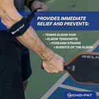 Cho-Pat Tennis Elbow Strap, Adjustable Forearm Support for Tennis Elbow, Overuse Syndromes, Muscle Strains, and Tendonitis, OSFM