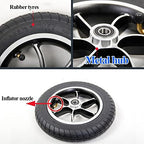10×2.125 Small Pneumatic Tire Wheels Assembly (2), 10inch Non-Slip Front Casters Replacement for Electric Wheelchair, Aluminum Hub, 12mm (1/2") Bearing