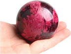 Acxico 1Pcs Peach Blossom Stone Jade Ball Crystal Sphere Healing 45-50 mm