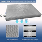 Gooo&Ma Non-Slip Waterproof Shower Seat Cushion Bathtub Pillow Shower Chair Bench Bathtub Cushion - with 3D Mesh & Hook - Bath Pillow，for Elderly，Pregnancy - Washable and Quick Drying(Gray)