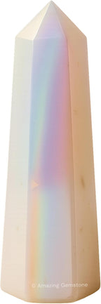 Amazing Gemstone Angel Aura Quartz Crystal Towers ~ Natural Healing Crystal Point Obelisk for Reiki Healing and Crystal Grid (3" to 4" INCH)