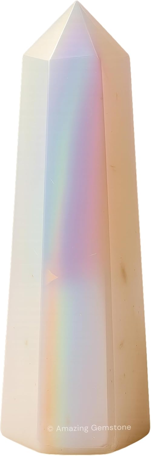 Amazing Gemstone Angel Aura Quartz Crystal Towers ~ Natural Healing Crystal Point Obelisk for Reiki Healing and Crystal Grid (3" to 4" INCH)