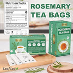 LeafLea 40 Premium Rosemary Tea Bags from 100% Natural Rosemary Leaves, Herbal Tea for Gentle Digestive Comfort, Te De Romero Earthy Taste & Light Aroma, Caffeine-Free, Sugar-Free, Non-GMO