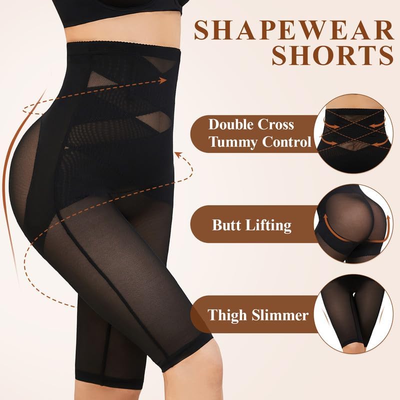 SIMIYA Shapewear Tummy Control Body Shaper for Women High Waist Stomach Compression Thigh Slimmer Butt Lifting Shapewear