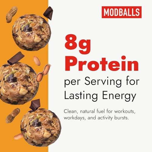 Happy Wholesome Protein Balls 7.05oz Bag (Peanut Butter Chocolate Chip) Protein Snack, 8 g High-Protein per serving, 7.05oz, Individually Wrapped Protein Ball, Gluten-Free, Healthy Snack for Adults & Kids.