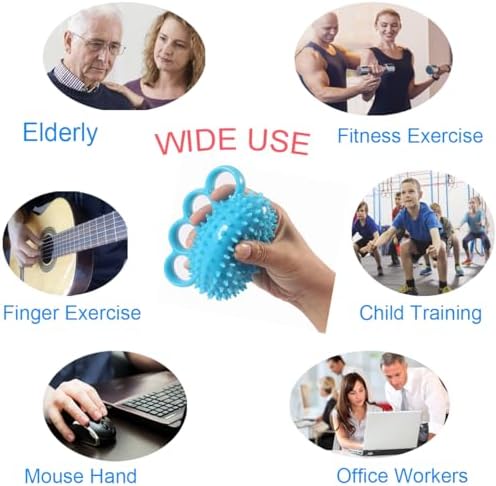 Hand Grip Strengthener Finger Exerciser Training Ball for Patient Recovery Elderly Stroke Arthritis Physical Therapy Anxiety Stress Relief Pressure Squeeze for Yoga Athletes Musicians Muscles Massage