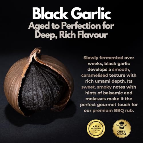 Premium Black Garlic BBQ Rub – Limited Edition Universal Seasoning – Infused with Rich, Umami Flavour – Bold & Smoky Spice Blend – Large Jar (230g)