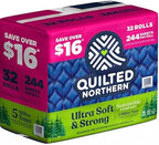 Valpa Quilted Northern Ultra Soft & Strong 2-Ply Toilet Paper, Septic Safe (244 sheets/roll, 32 rolls)