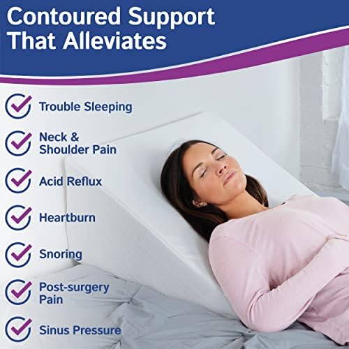 Ebung Body Positioner - Premium Memory Foam Wedge Pillow for Sleeping, Sitting, Snoring, Heartburn Relief, Pregnancy, TV, Reading, Backrest, Leg Rest