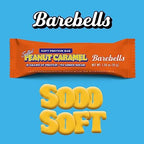 BAREBELLS Soft Protein Bars Salted Peanut Caramel - 12 Count, Pack of 2 - Protein Snacks with 16g of High Protein - Chocolate Protein Bar with 2g of Total Sugars - Soft Protein Snack & Breakfast Bars