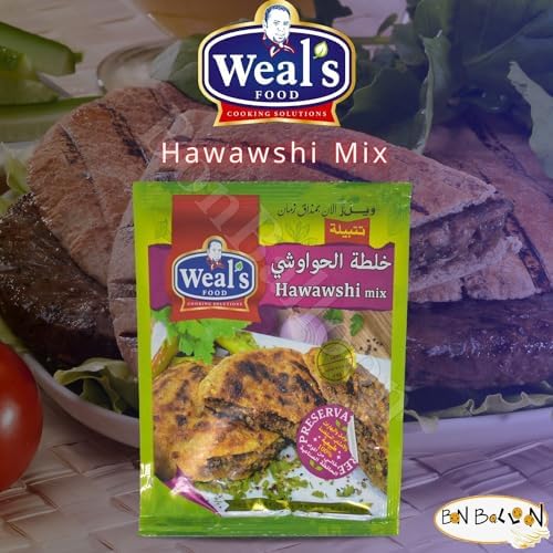 Weals Food Hawawshi Mix Powder Natural Perfect Cooking Herbs Spices Baharat Herb Seasoning Spice Premium Food Delicious Herbal Halal (4 Pack = 7 oz / 200 gm) ويلز فود خلطة الحواوشى حلال