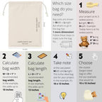 Drawstring Bags 100 Percent Cotton Bulk Wholesale - Heavy Duty Quality Pack of 100 - Size 6 x 8 (Natural Unbleached Cotton - Double Drawstring)