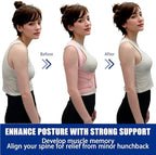 Posture Corrector for Women and Men - Adjustable Back Brace for Pain Relief - Enhances Posture and Provides Lumbar Support - Upper and Lower Back Straightener - Breathable Back Support (Pink, Large)