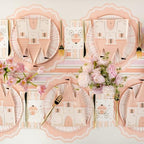 Princess Castle Plates, Shaped, Pink with Gold Foil Detail, Party Decoration, Birthday Celebration
