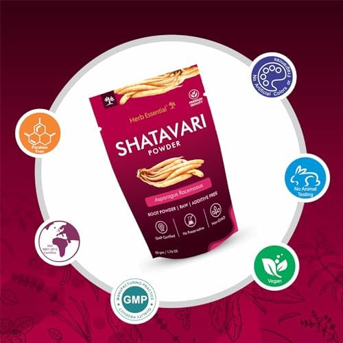 Herb Essential Shatavari Powder, Natural Asparagus Racemosus Root Powder, Rejuvenate Herb, Pure Shatavari Root Powder, Vegan Herbal Supplement for Daily Wellness, No Preservatives, 1.76 oz (Pack of 1)