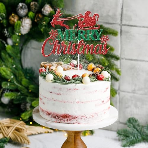 Merry Christmas Cake Topper, Be Merry, Happy New Year, Happy Holiday, Xmas/New Year Eve Party Decorations Supplies