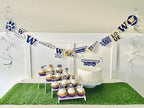 Washington Party Supplies for Football, Birthday Gift, Graduation Party Banner and Cake Toppers (42 Pieces) (Washington Huskies)