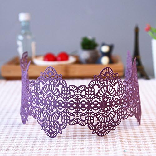 Beasea Fondant Lace Mold, Silicone Lace Mould for Cake Decorating Molds Silicone Shapes Border Decoration, Fondant Impression Mat Purple for Chocolate Sugar Sugarcraft Candy Cupcake Baking Embossing