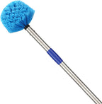 Cobweb Duster with Extension Pole - 10 FT Lightweight Stainless Steel Extendable Duster Ceiling Fan Duster for High Ceilings, Medium Stiff PET Bristle Spider Web Brush for Indoor/Outdoor Cleaning
