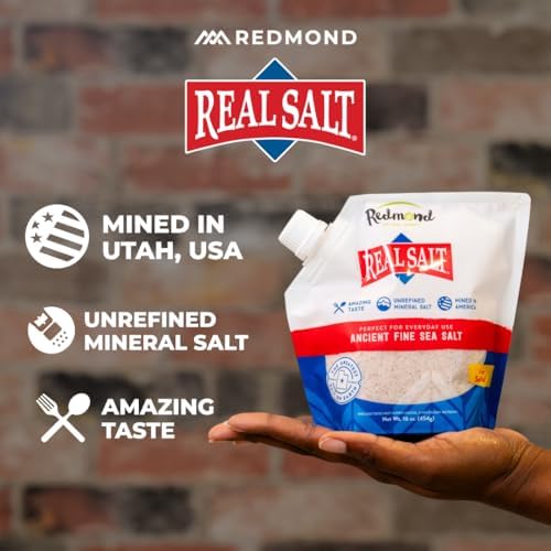 Redmond Real Salt - Ancient Fine Sea Salt, Unrefined Mineral Salt, 16 Ounce Pouch (1 Pack)