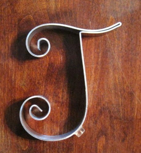 Hortense B. Hewitt Wedding Accessories Metal Scroll Cake Top, Letter T, 5-Inch Tall