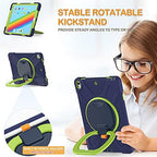 BRAECN Case for iPad Air 3 10.5 Inch 2019, Hybrid Shockproof Rugged Silicone Case with Pencil Holder, Folding Hand Grip, Stable Kickstand,Carrying Shoulder Strap for iPad Pro 10.5” 2017-Navy Green