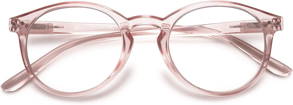 KOOSUFA Blue Light Blocking Reading Glasses Round Women Men Spring Hinge Lightweight Computer Reader Eyeglasses Eyewear