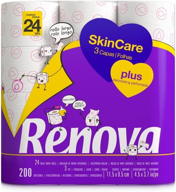 Renova Skin Care Plus Perfumed Toilet Paper -24 Rolls