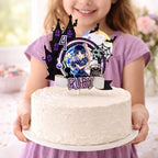 1Pcs Merlina Cake Topper – Inspired by the Character from the Series, Exclusive Halloween Design – Customizable Name and Age – Perfect for Birthdays, Themed Parties, and Cake Decorations