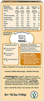 Nescafe Vanilla Latte 8 x 18.5g - Pack of 6
