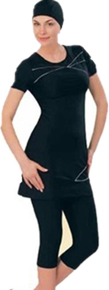 Muslim Swimwear Islamic Women Short Sleeve Modest Swimsuit Beachwear Burkini