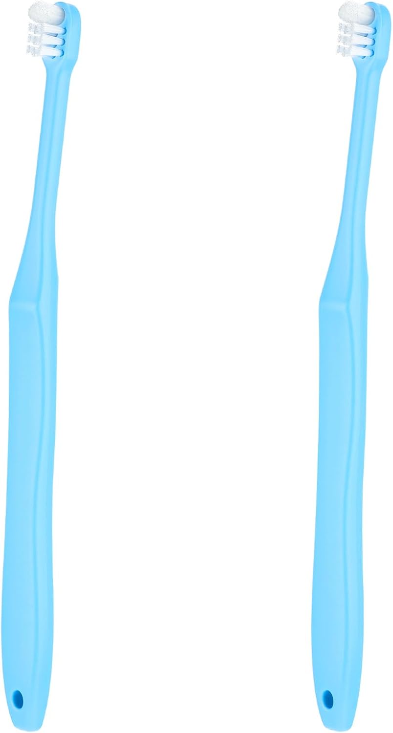2 Pieces Tuft Toothbrush Small Head End Tapered Wisdom Interdental Interspace Nursing Soft Tiny Toothbrush Orthodontic Periodontal Dental Products(Blue)