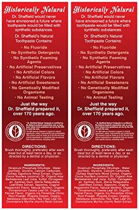 Dr. Sheffield’s Certified Natural Toothpaste (Cinnamon) - Great Tasting, Fluoride Free Toothpaste/Freshen Your Breath, Whiten Your Teeth, Reduce Plaque (2-Pack)