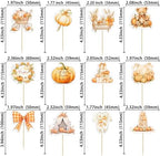 Gyufise 36Pcs A Little Pumpkin is on the Way Cupcake Toppers Carriages Floral Pumpkin Baby Shower Cake Decorations for Baby Boy Girl First Birthday Gender Reveal Party Supplies Favors Orange