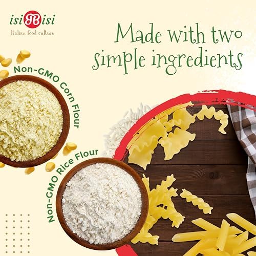 isiBisi Gluten-Free Pasta Sampler, 3-Pack - Penne, Baby Mafalda, Spirali Noodles - Non GMO, Vegan, Made in Italy