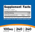 Nutricost Vitamin B6 (Pyridoxine HCl) 100mg, 240 Capsules