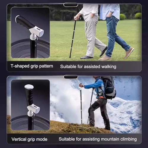 Adjustable Handle Telescopic Blind Cane - Height Adjustable Titanium Alloy Folding Cane, Adults Walking Sticks with Four-Legged Crutch Head(A,97cm/38in)