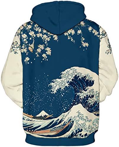 Chaos World Men's Novelty Hoodie Long Sleeves 3D Funny Graphic Print Sweatshirt Pullover