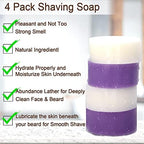 4 Packs Shaving Soap w/Shaving Bowl,Shaving Brush,Shaving Cream,Unqiue Gift Set Mens Shaving Kit for Christmas Stocking Stuffers for Him Boyfriend Dad Adult Husband Birthday Valentines Day