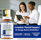 1 Body Thyroid Support Supplement for Women and Men, Selenium with Iodine, Zinc, B12, Ashwagandha and L-Tyrosine, Supports Hormone Health, Energy and Metabolism, 30 Day Supply