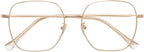 Oversized Square Reading Glasses Women, Large Blue Light Blocking Readers, Fashion Metal Anti Eyestrain Eyeglasses