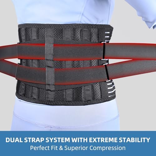 Back Brace for Lower Back Pain Women Men, Lumbar Support Belt for Sciatica, Herniated Disc, Scoliosis Relief (Adjustable, Breathable) - XXL