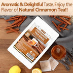 Premium 50 Pure Ceylon Cinnamon Tea Bags, Made with 100% Ceylon Cinnamon Sticks, No Additives & Caffeine Free.