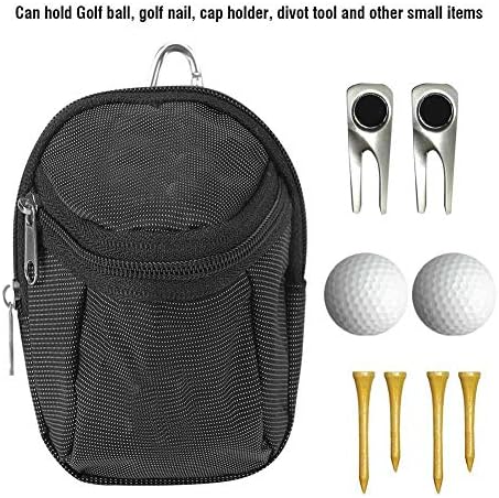 VGEBY1 Golf Ball Bag, Utility Pouch Sports Golfing Tackle Waist Pack with Keyring for Golf Accessory